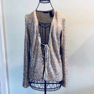 NWT Metallic Donna Karan Collection Cashmere/Silk Cardigan size Small